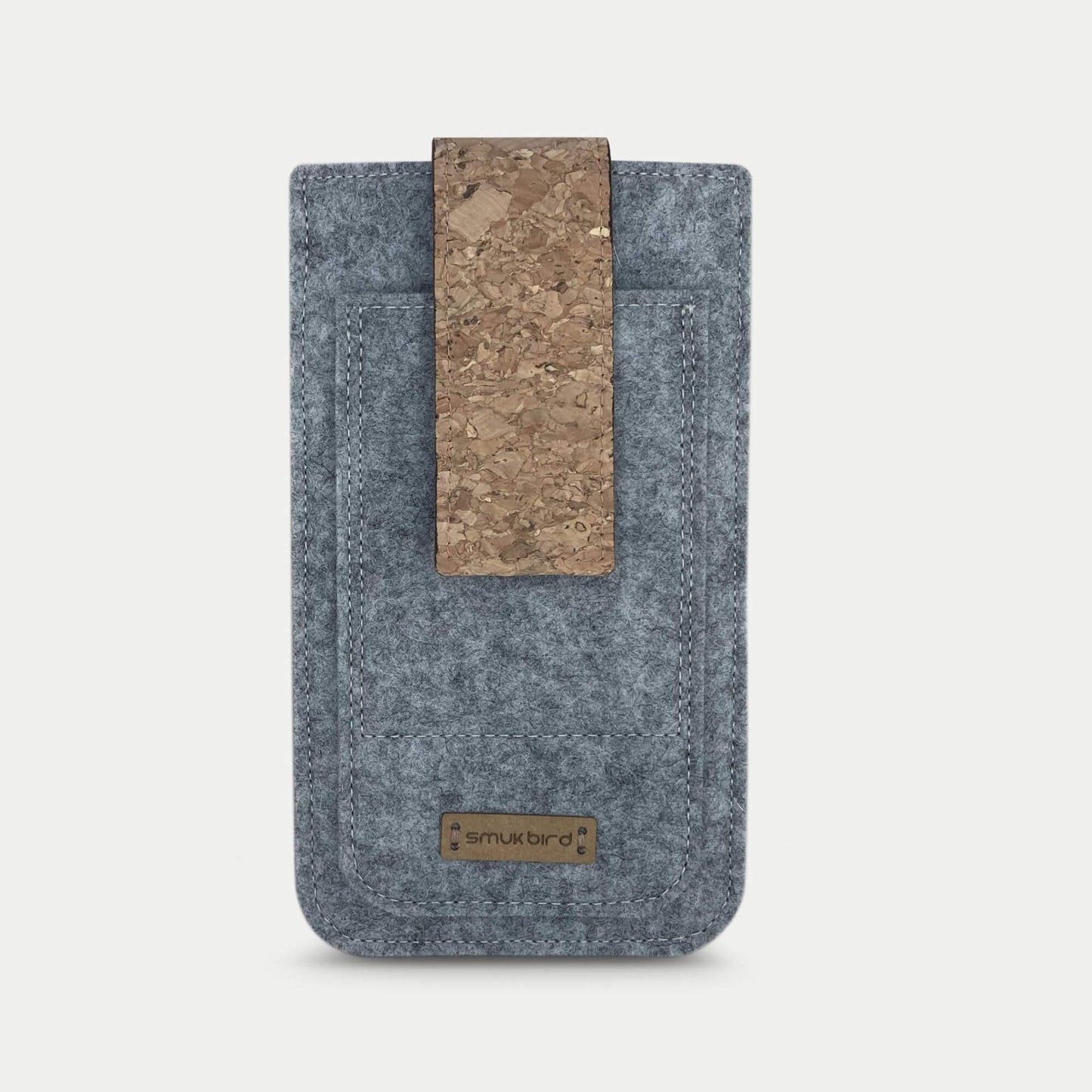 Handytasche für Google Pixel 5 | mit Magnetverschluss und extra Fach | hellgrau - Tracks | Modell HAKA