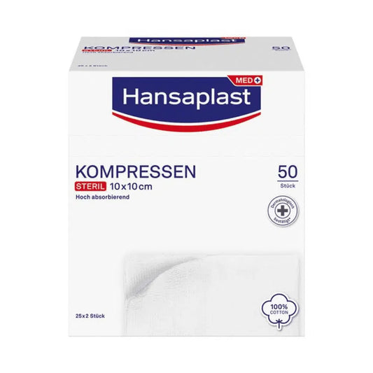 Discontinued item: Hansaplast sterile compresses 10 x 10 cm - 25 x 2 pieces | Pack (50 pieces)