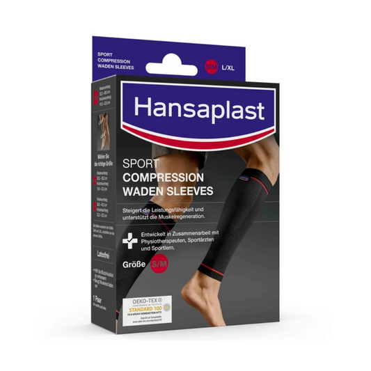 Auslaufartikel: Hansaplast Sport Compression Waden Sleeves - Größe L/XL | Packung (1 Paar)