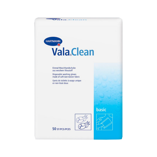 Auslaufartikel: Hartmann Vala®Clean Basic Einmal-Waschhandschuhe - 23 x 15,5 cm | Packung (50 Stück)
