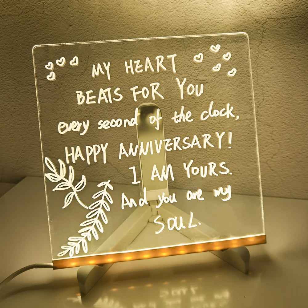 Personalized LED Message Board – Erasable Night Light Gift