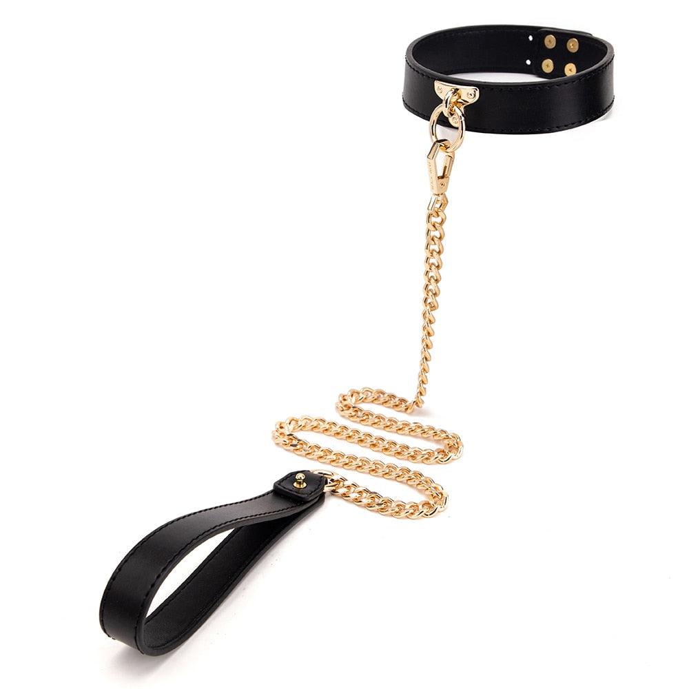 Faux Leather Collar and Leash