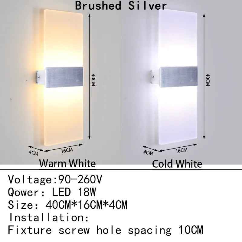 Mini Led Acrylic Wall Lamp AC90-260V
