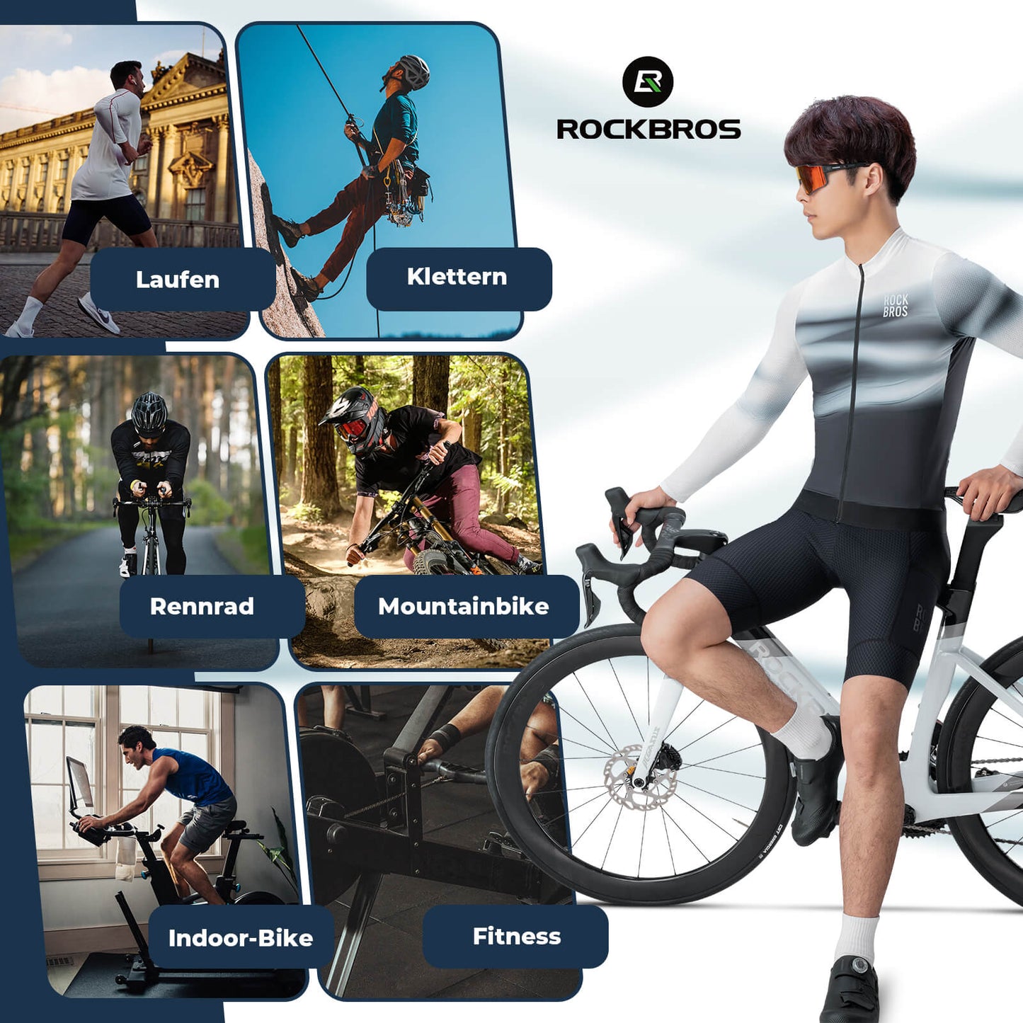 Herren Langarm-Radtrikot Schnell Trocknend Atmungsaktiv