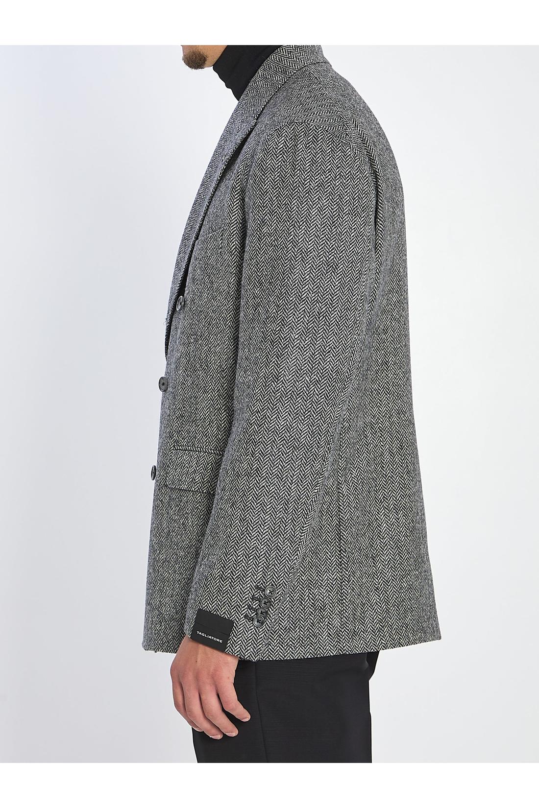 Herringbone double-breasted jacket