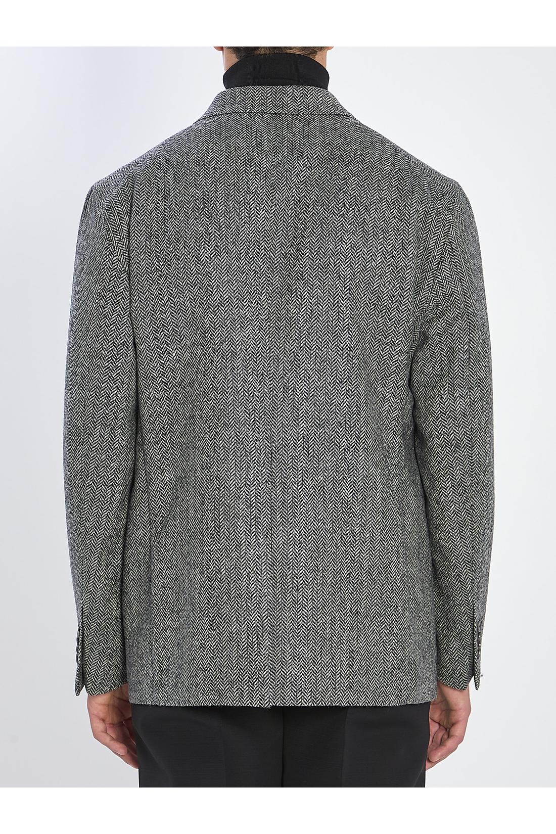 Herringbone double-breasted jacket