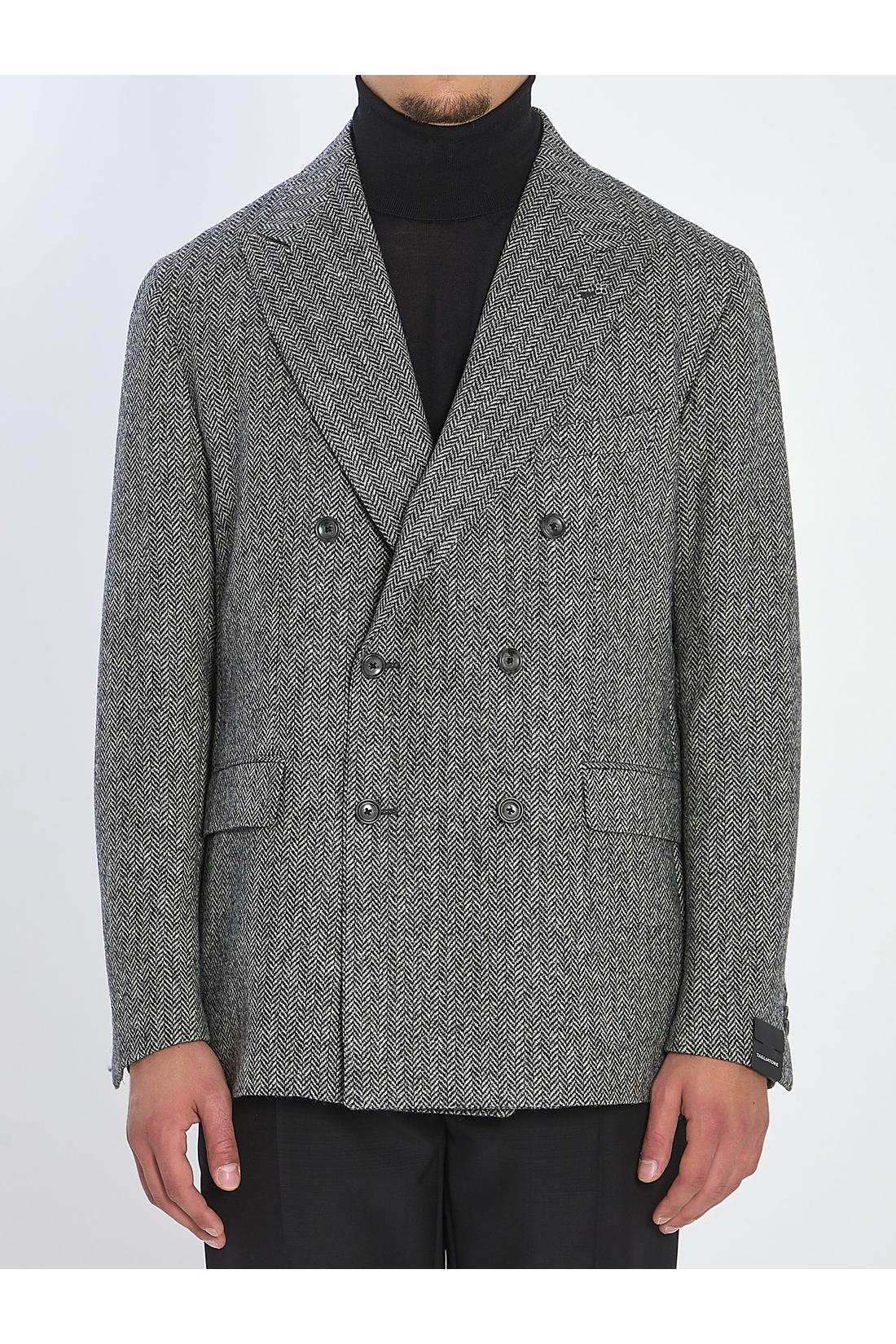 Herringbone double-breasted jacket