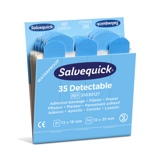 Auslaufartikel: Salvequick®-Refill-Einsatz  6735, detectable  , 35 Pflasterstrips | Packung (35 Stück)