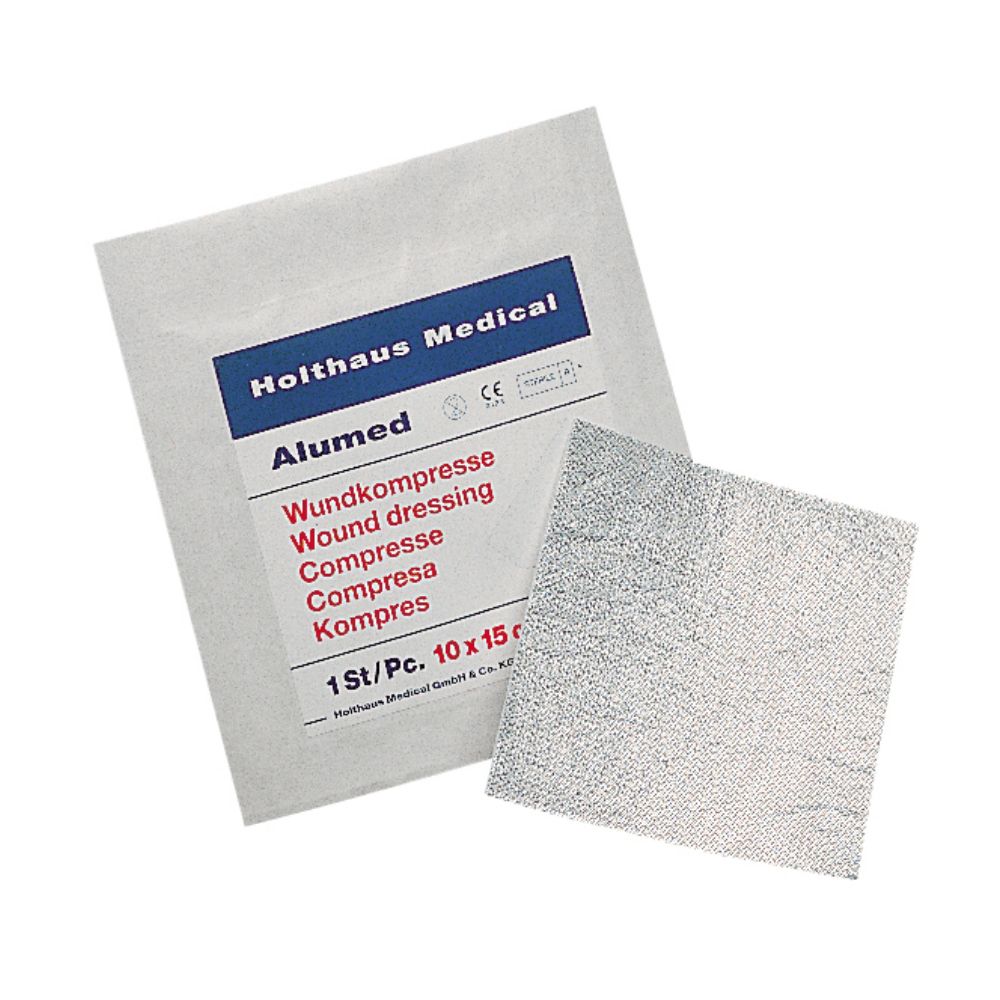 Holthaus Medical Alumed®  Wundkompresse, 10 x 10 cm, einzeln  steril | Packung (1 Stück)