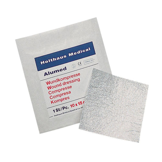 Holthaus Medical Alumed®  Wundkompresse, 10 x 10 cm, einzeln  steril | Packung (1 Stück)