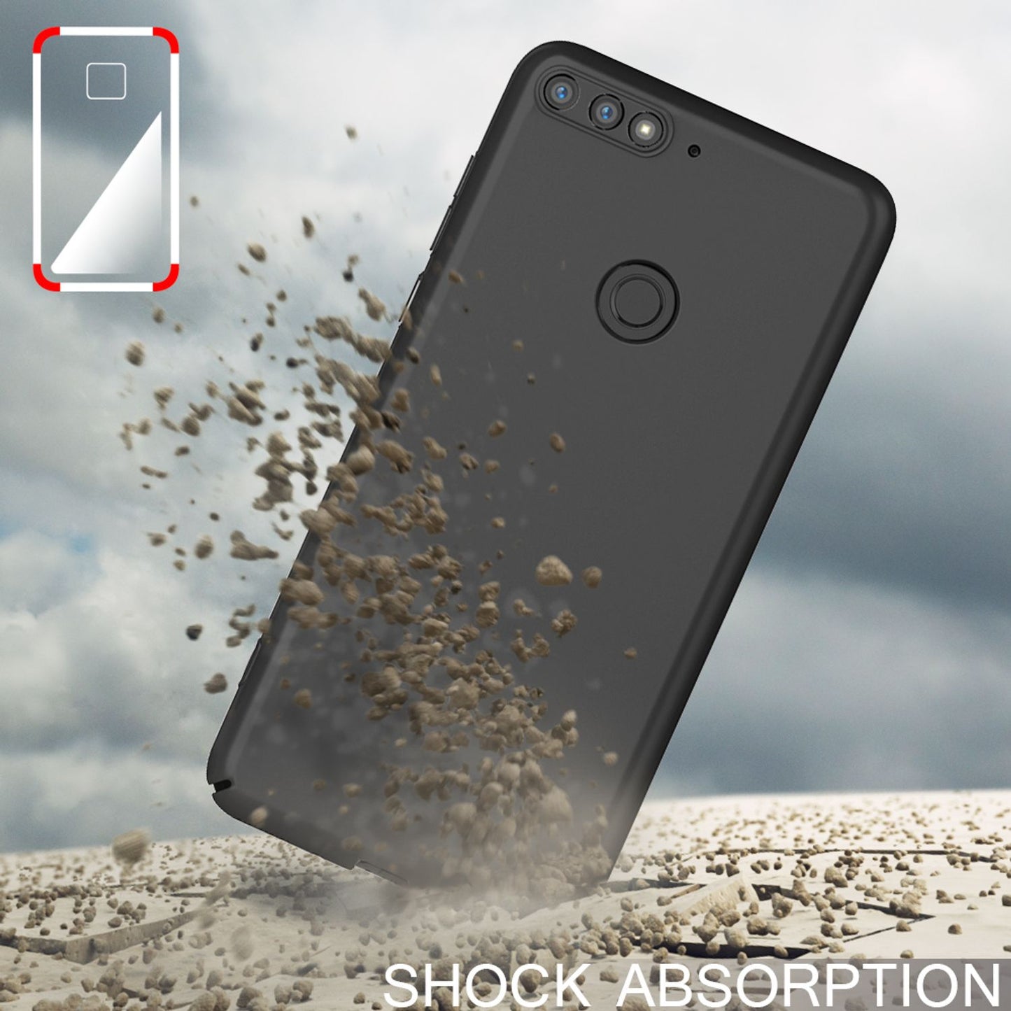 NALIA símahulstur fyrir Huawei Y7 (2018), þunnt hart hulstur sem verndar