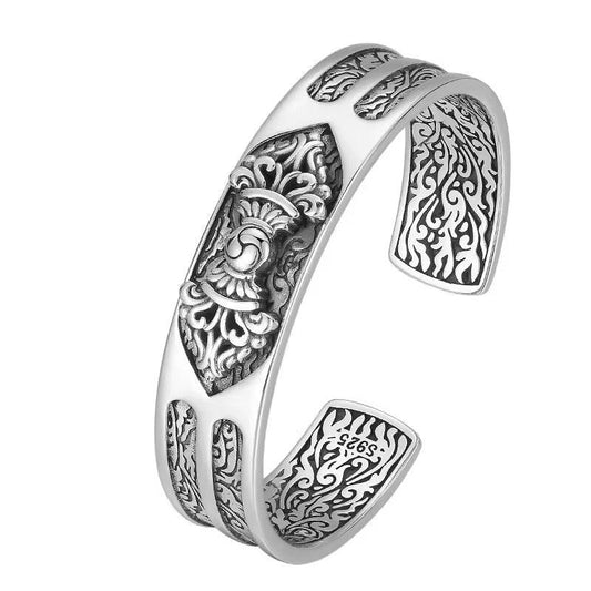 BOCAI Ekta S925 Silfur Vintage Armband fyrir karla Tíska Þungir Stíl Skartgripir Gangi þér vel Gjöf