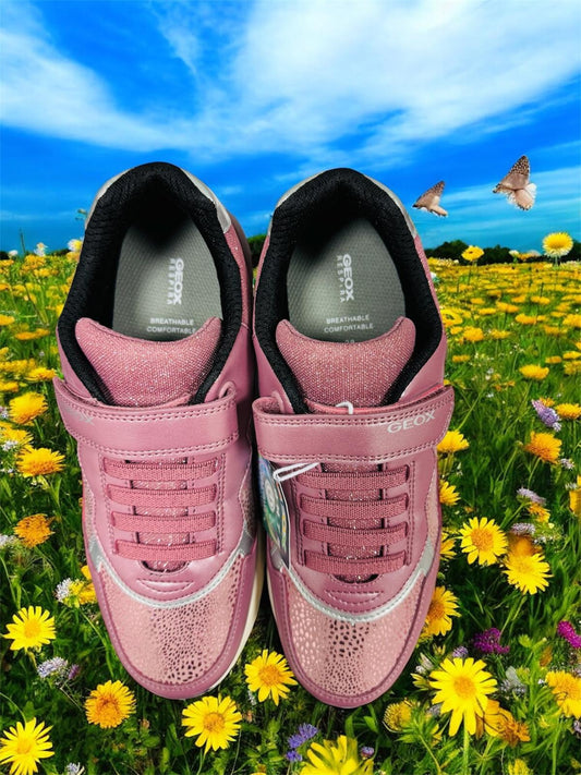 Geox J SPACECLUB G.E - PE.GBK+SY.SU Kinder Sneaker in Rosa / Silber Herstellernummer : J368VE OAJAU C8217  ( Letzte Stück )