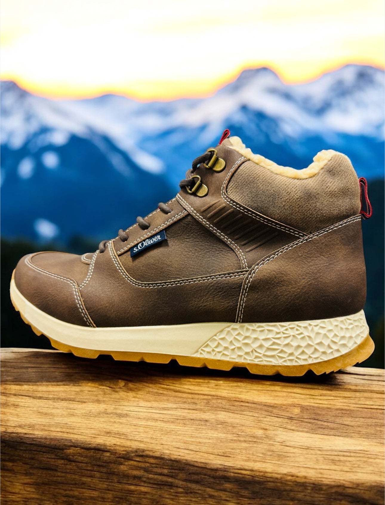 s.Oliver men's boots in dark brown