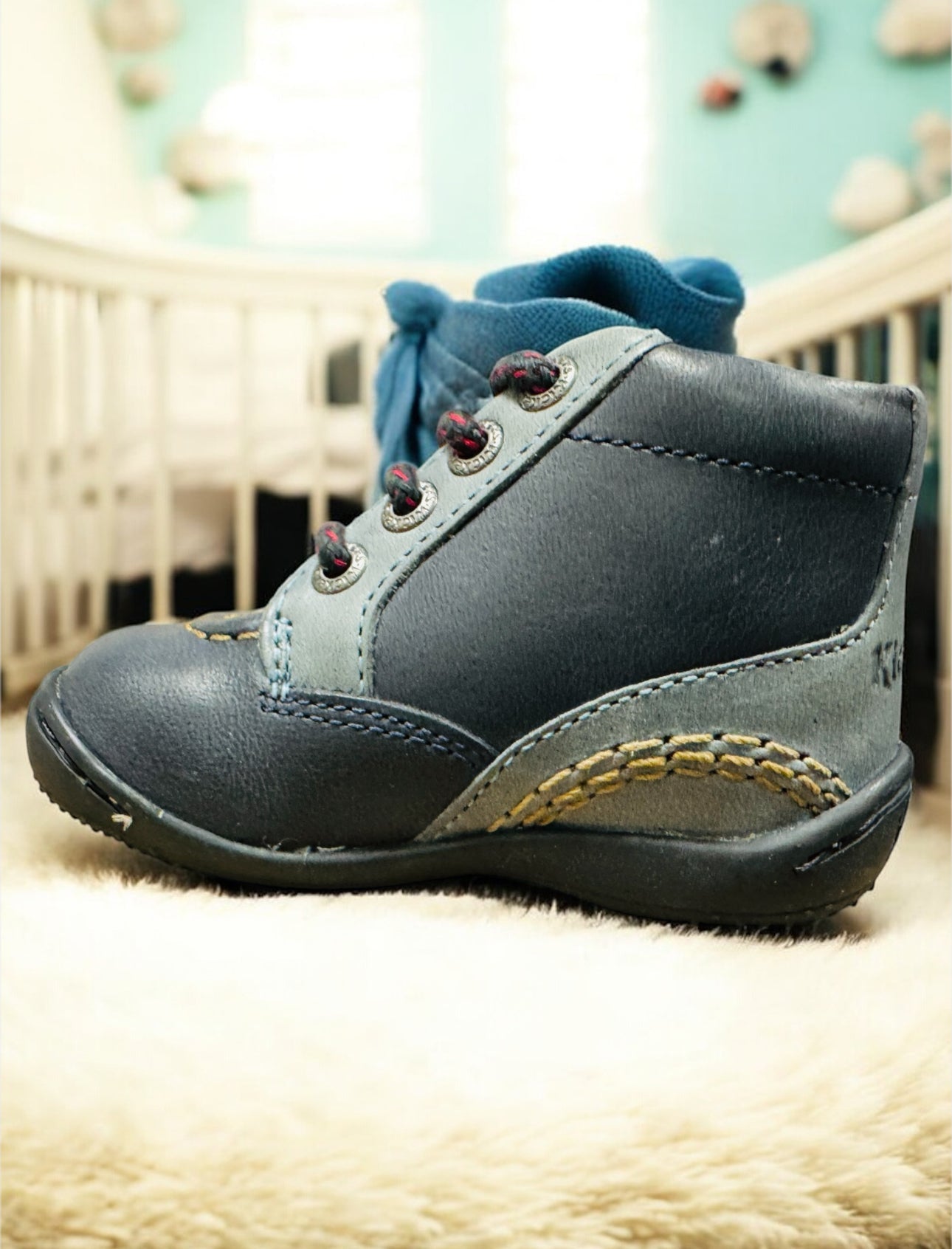 KICKERS Gugus marine rouge kinderschuhe