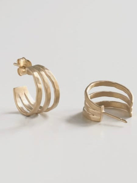 Ohrstecker Sophie Triple Hoop, in silber und gold