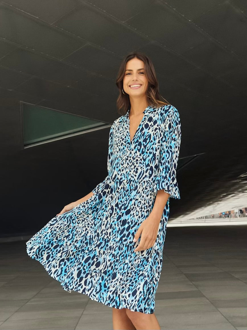 Kleid Eda SZ Blue Animal Print