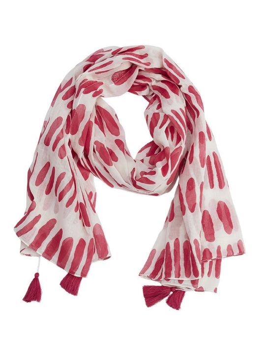 Felicia red/white fashion scarf