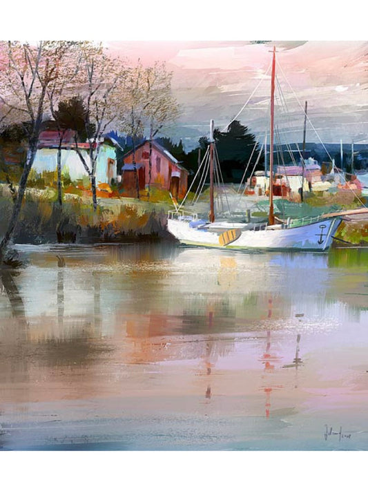 Kunstdruck „Elbinsel Krautsand“ auf Leinwand, Georg Ireland