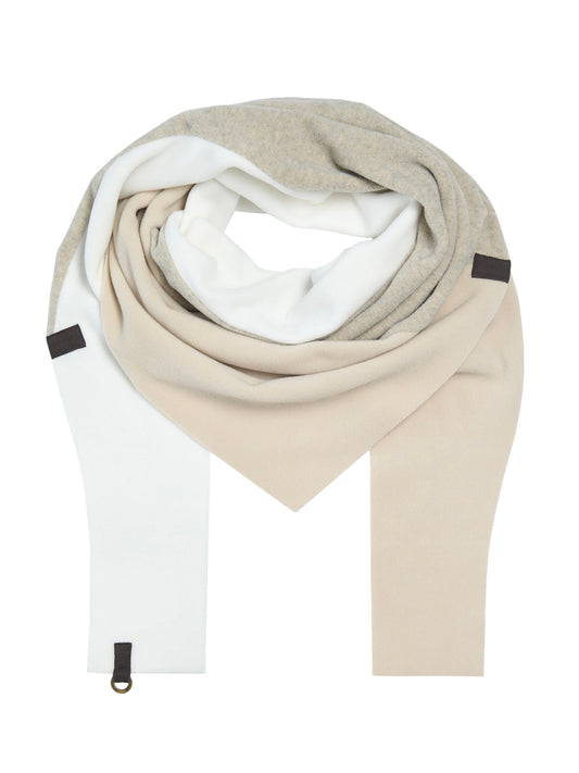 Fleece scarf TRIANGLE PATCH NW 4078 kit/offwhite/sand