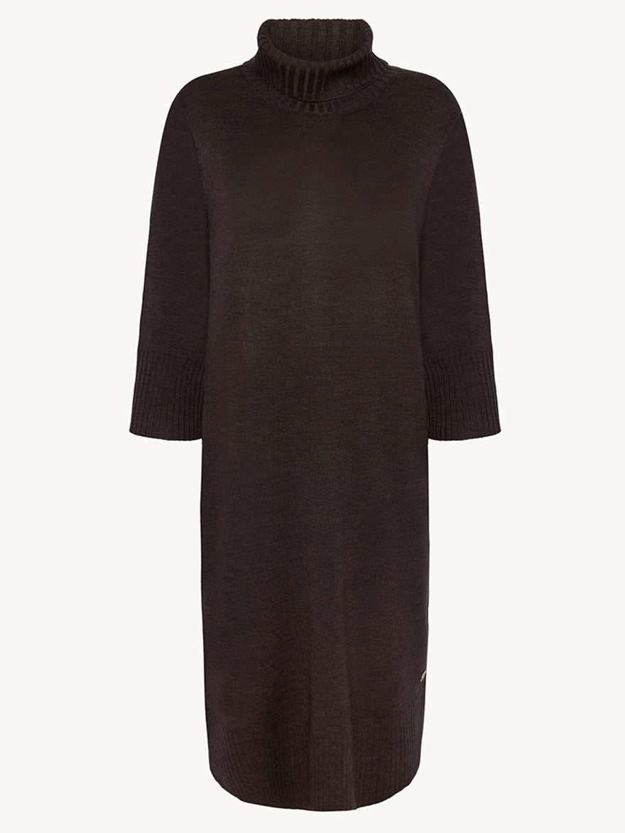 Strickkleid Daliya dunkelbraun melange