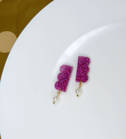 Glitter Belle Acryl Ohrringe mit Edelstahlstecker