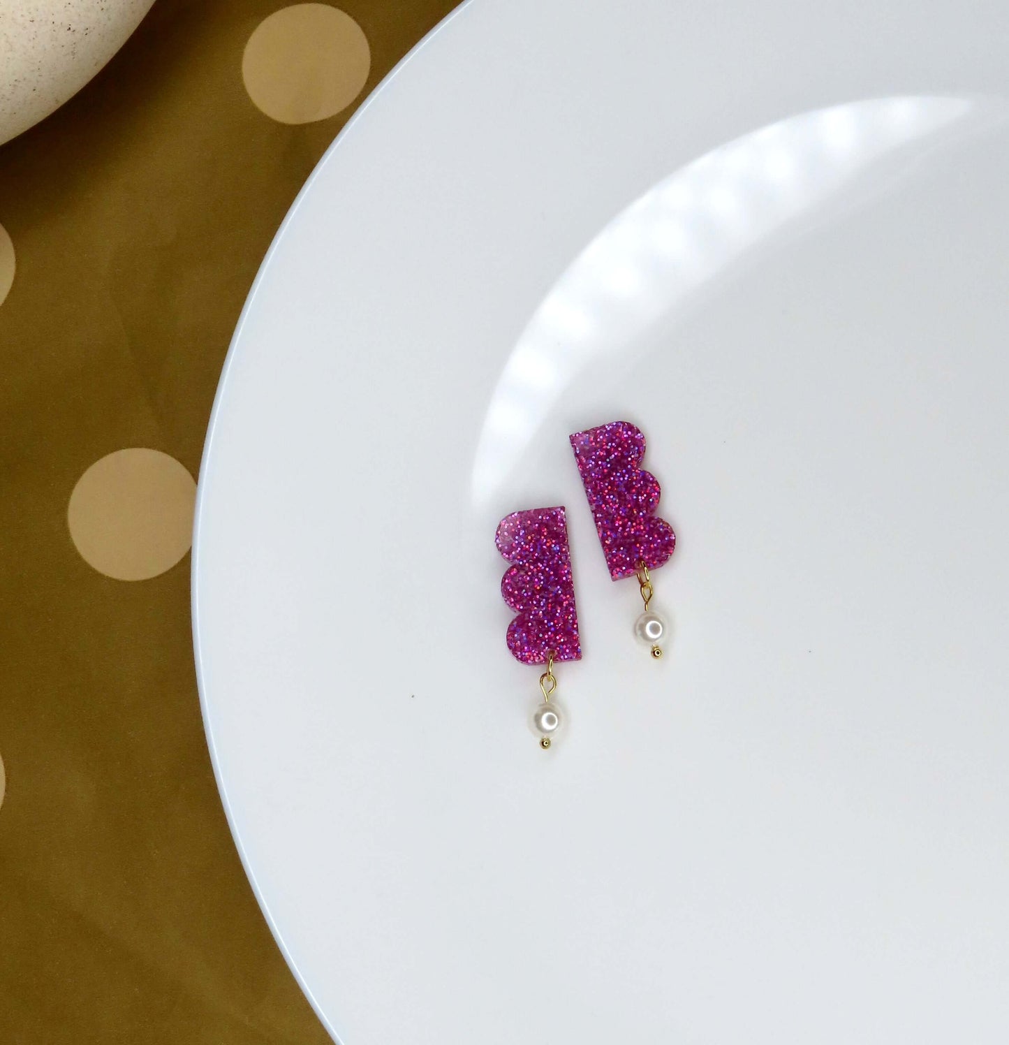 Glitter Belle Acryl Ohrringe mit Edelstahlstecker