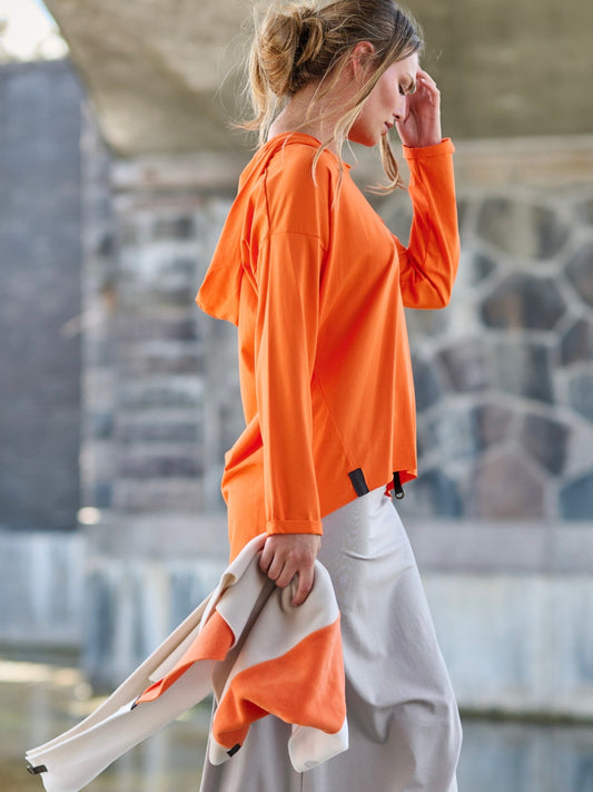 Fleece scarf TRIANGLE PATCH NW 4078 orange/kit/offwhite