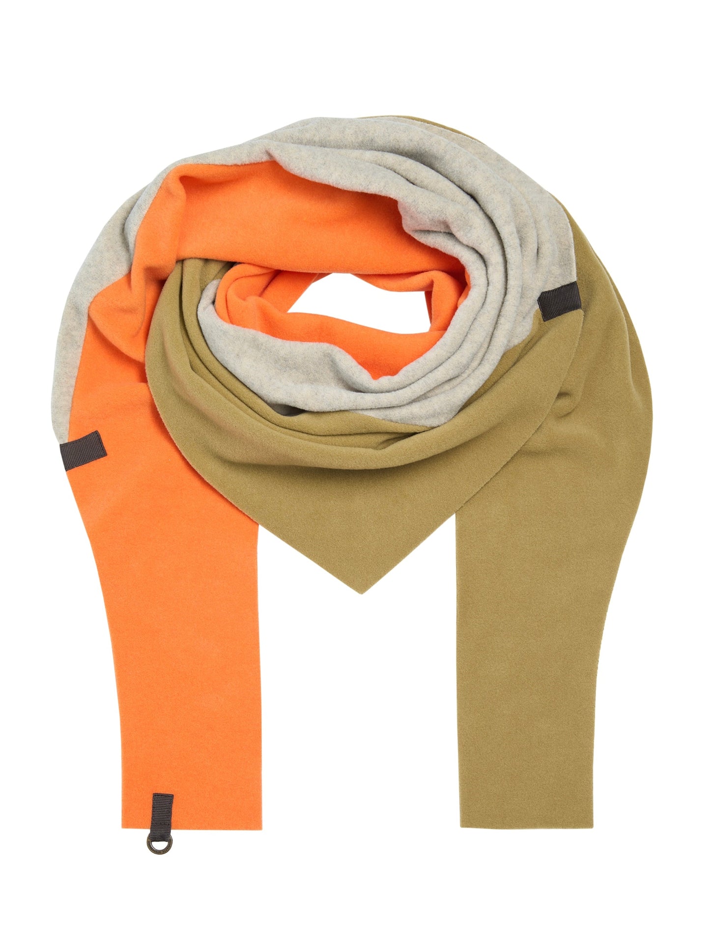 Fleece Schal TRIANGLE PATCH NW 4078 olive/sand/orange