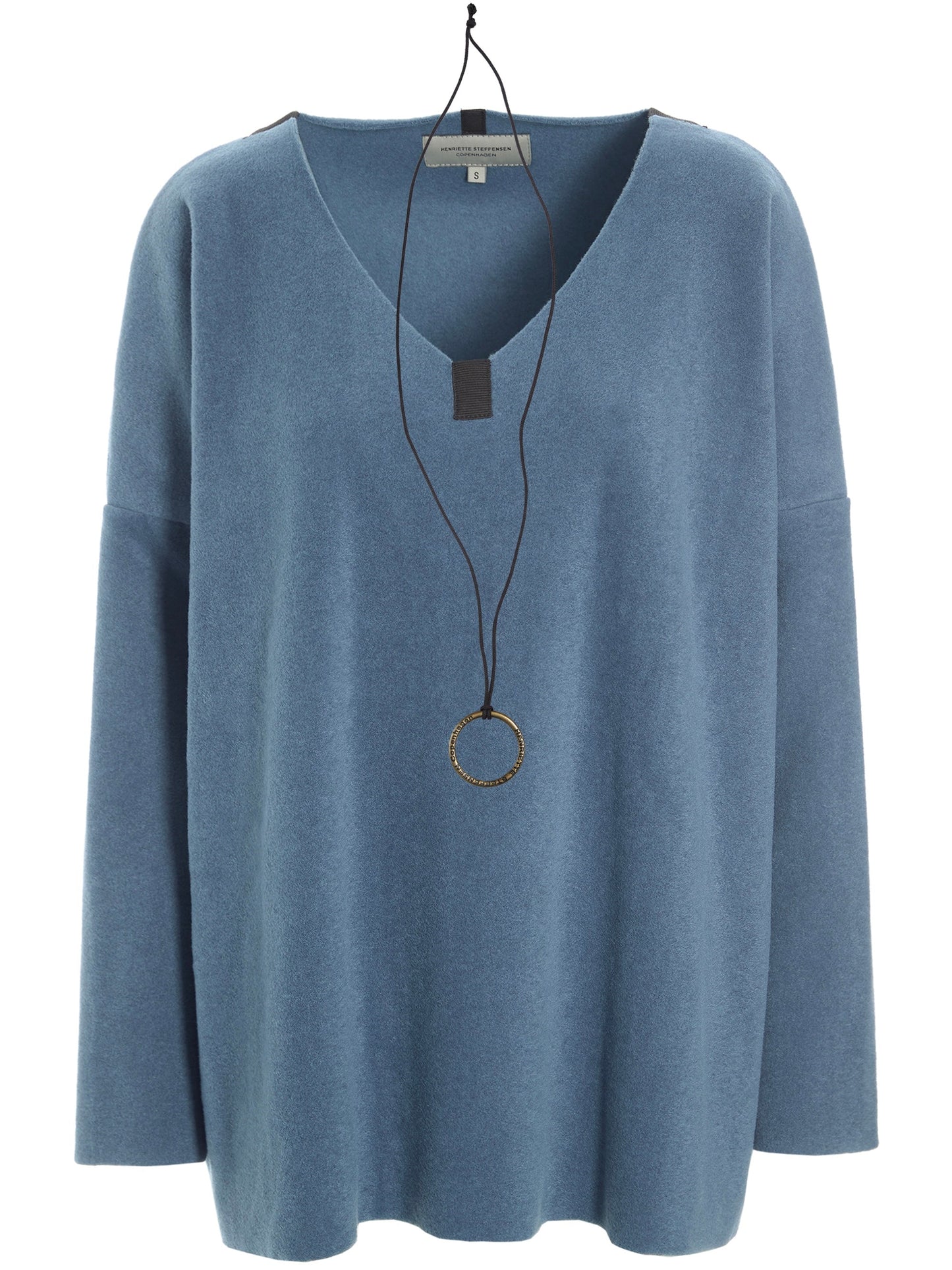 Fleece oversized V-neck Pullover 1336, in mehreren Farben