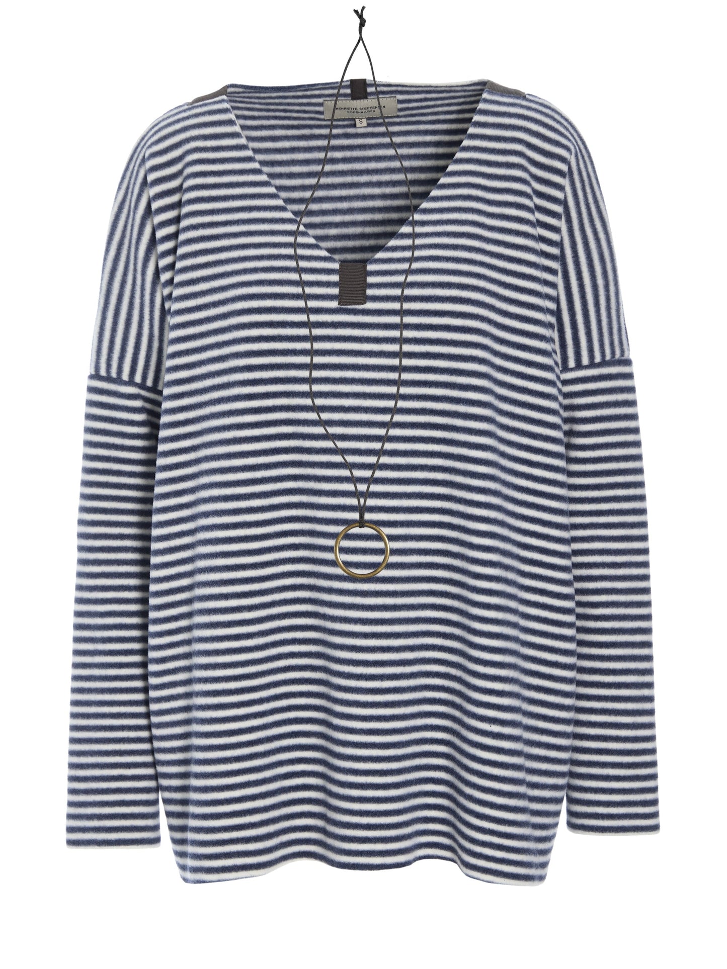 Fleece oversized V-neck Pullover 1336, in mehreren Farben