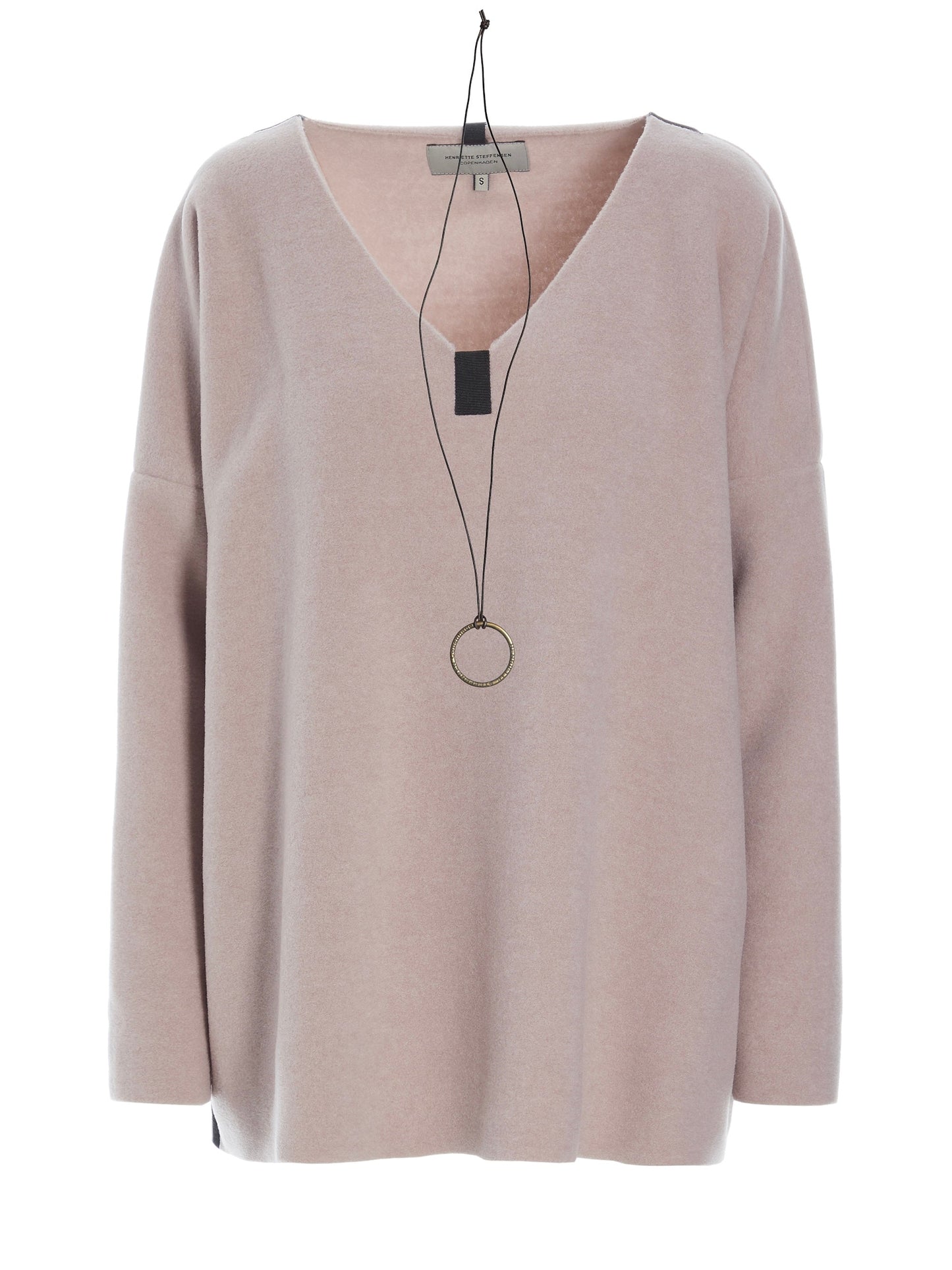 Fleece oversized V-neck Pullover 1336, in mehreren Farben