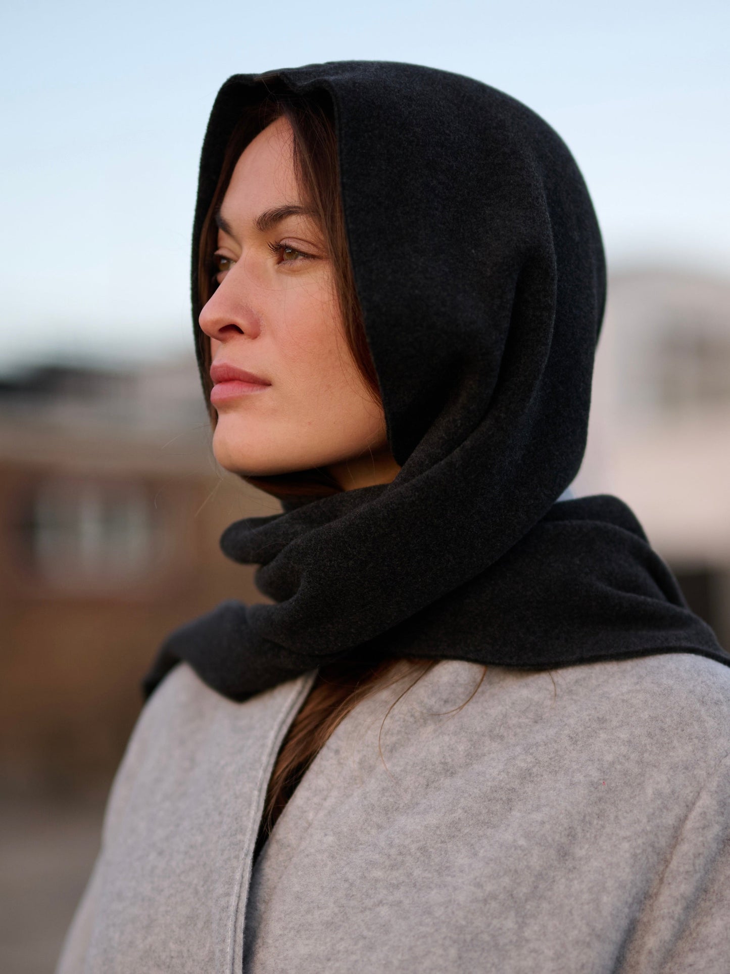 Fleece scarf with hat 4127, in 3 colors