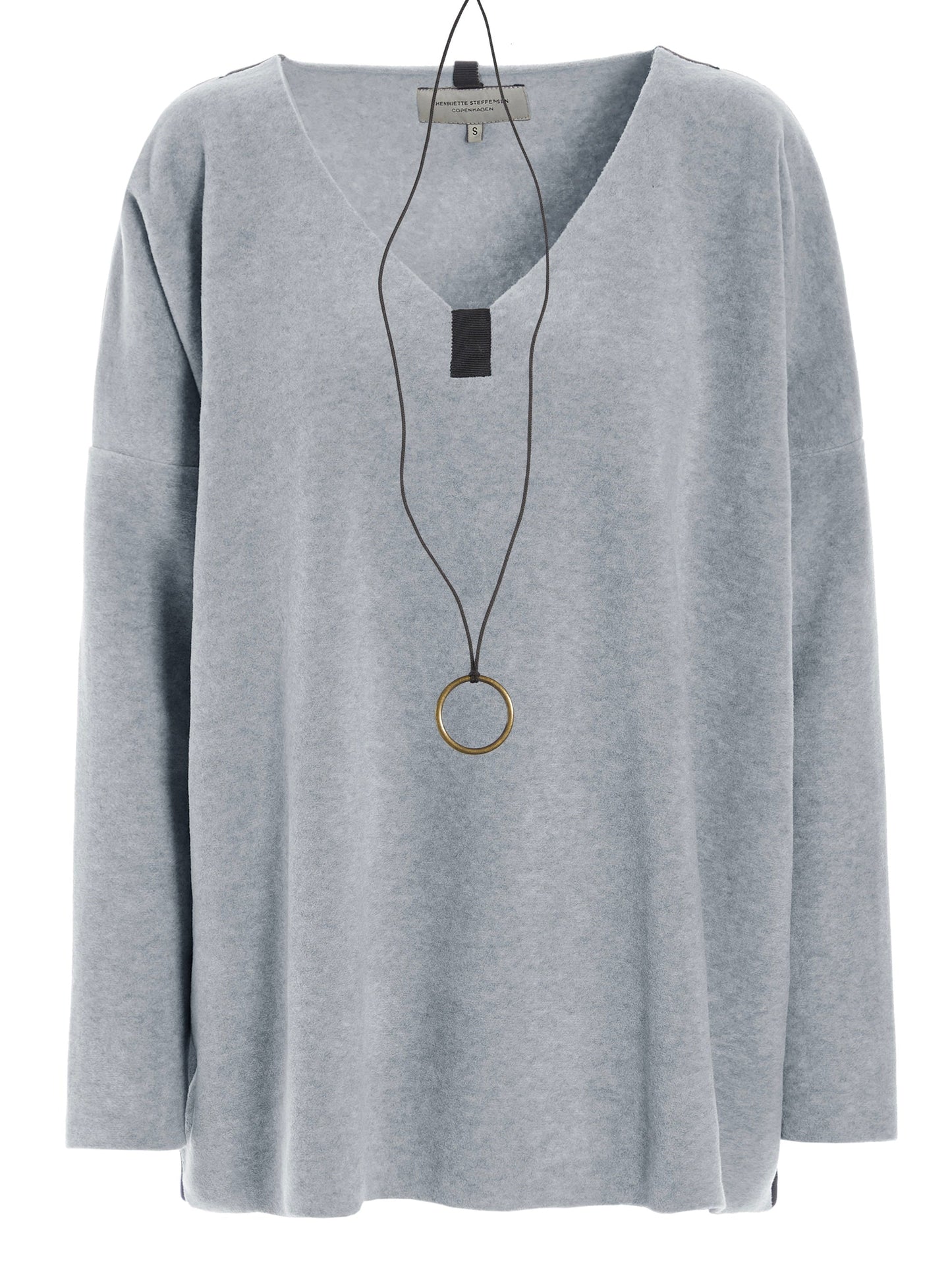 Fleece oversized V-neck Pullover 1336, in mehreren Farben