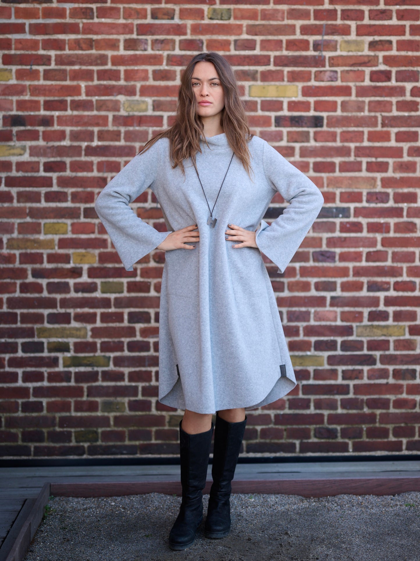 Fleece Kleid TURTLENECK 3255, in 2 Farben