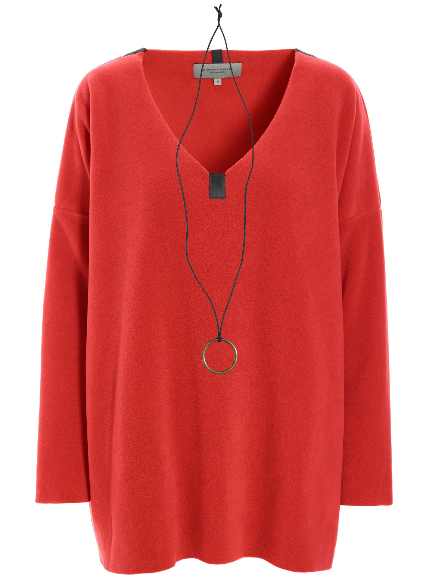Fleece oversized V-neck Pullover 1336, in mehreren Farben
