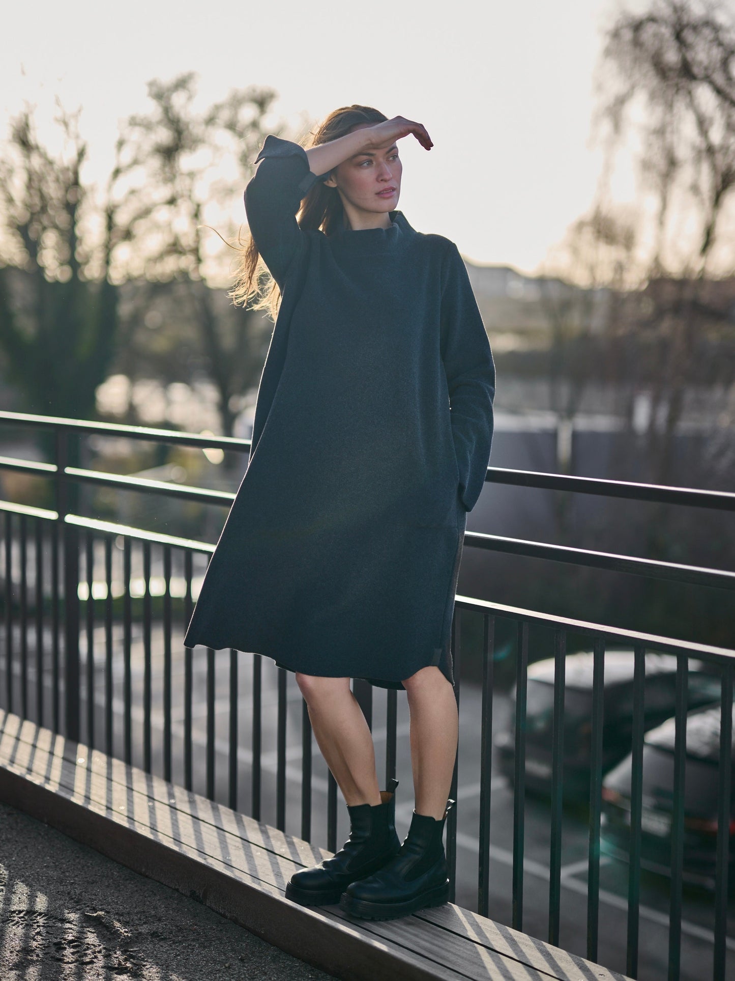 Fleece Kleid TURTLENECK 3255, in 2 Farben