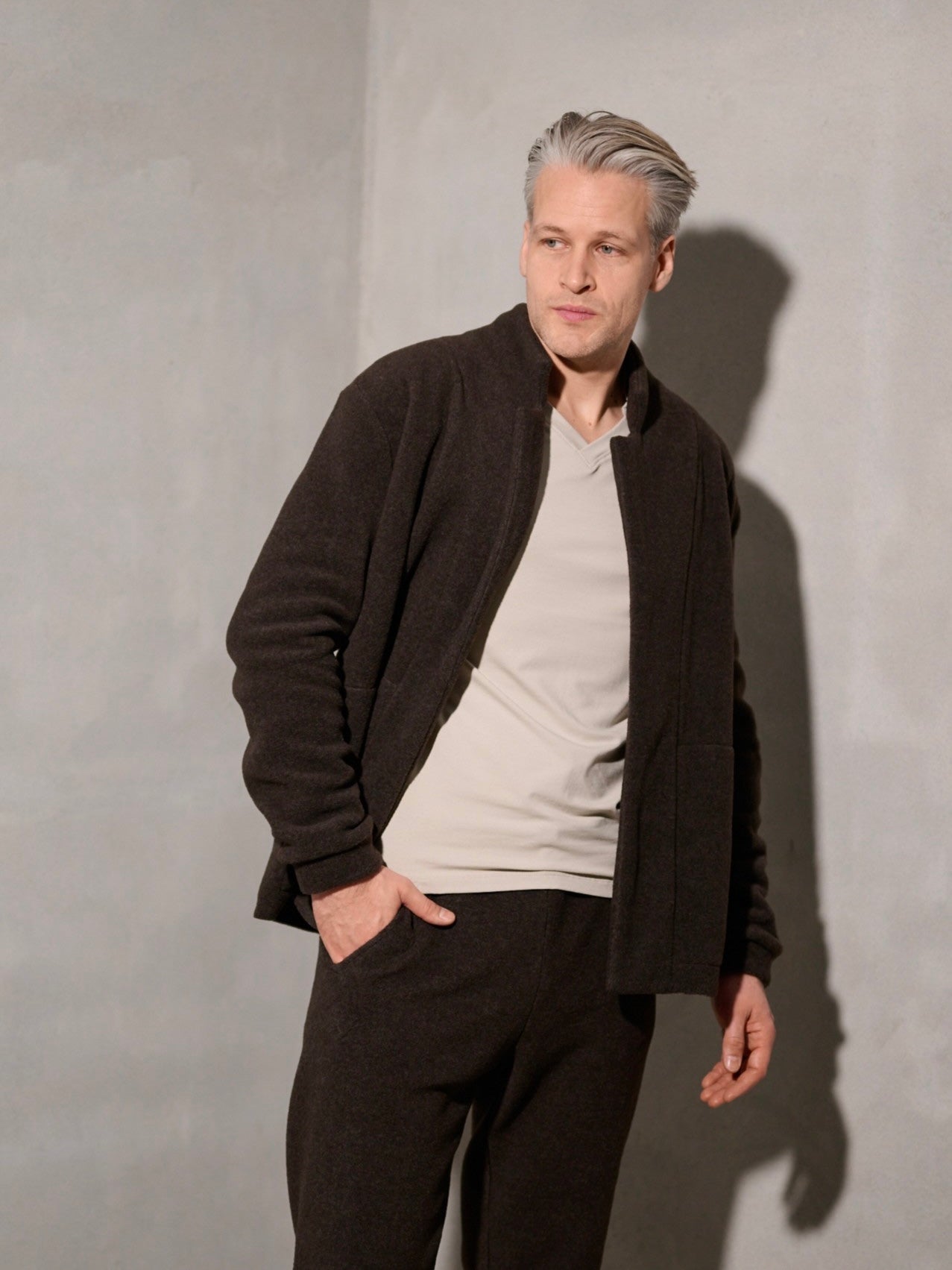 Herren Fleece Cardigan 1050C, in 2 Farben