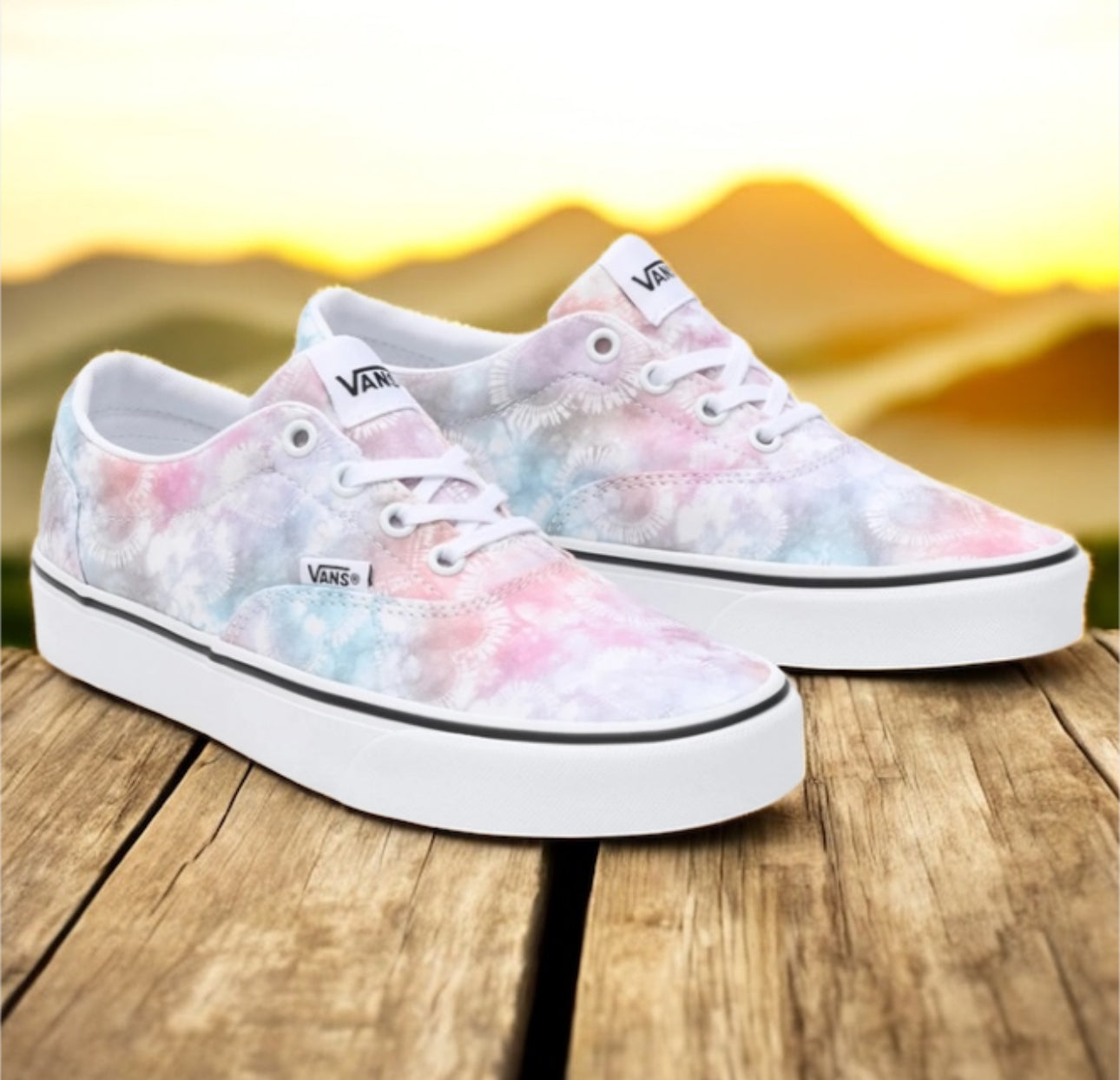 Vans Dohney Heart Tie Dye íþróttaskór fyrir konur
