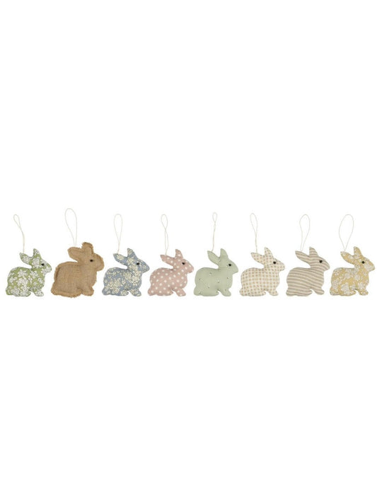 Easter bunny pendants made of fabric, in many colors