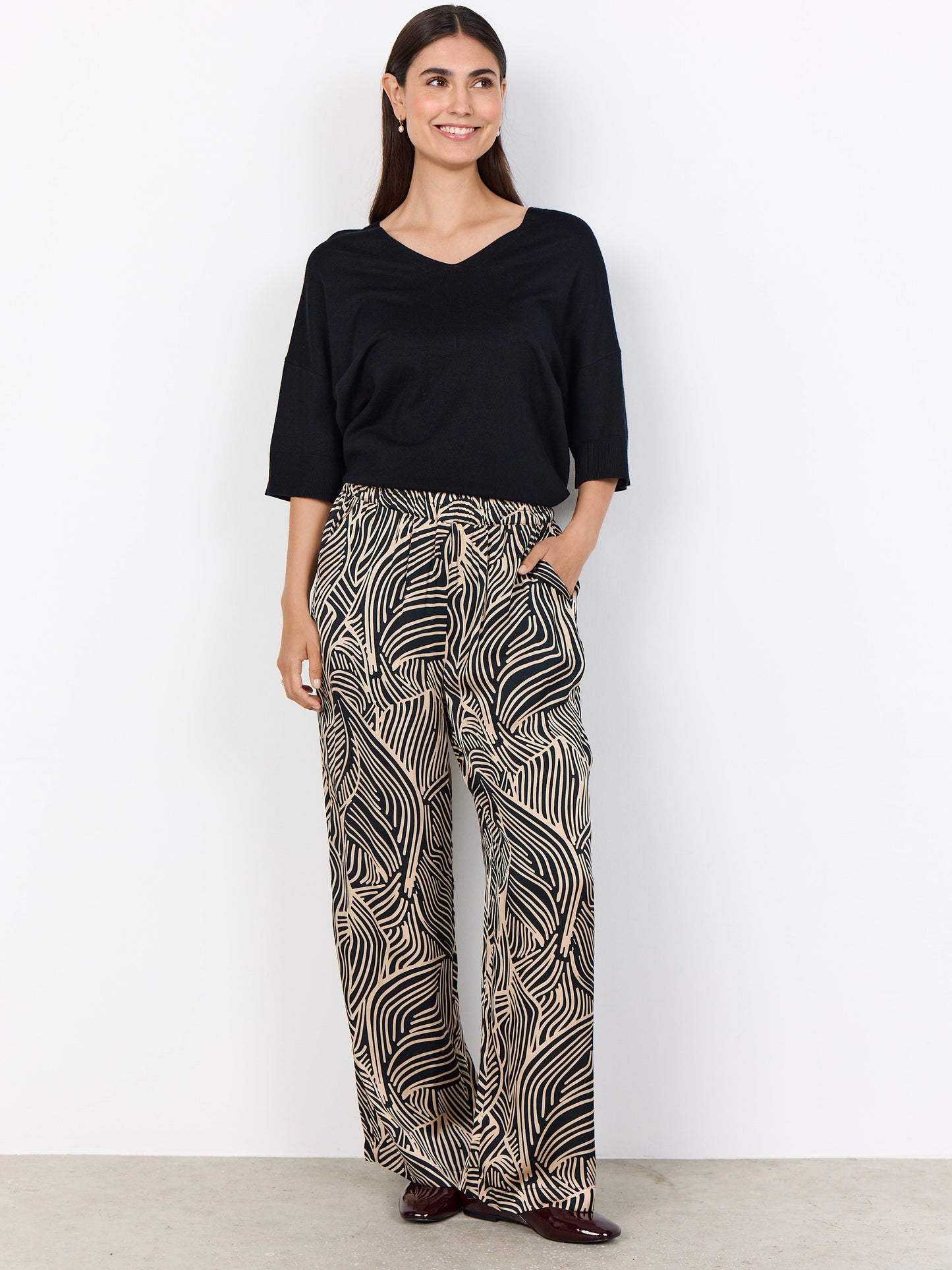 Hose SC-Signora 3-C schwarz/sand gemustert