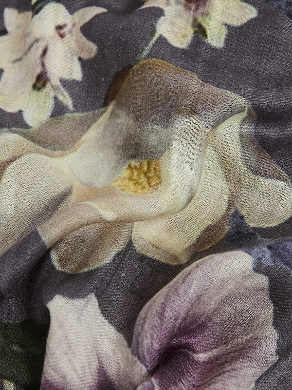 Wollschal Maria grey/purple mix