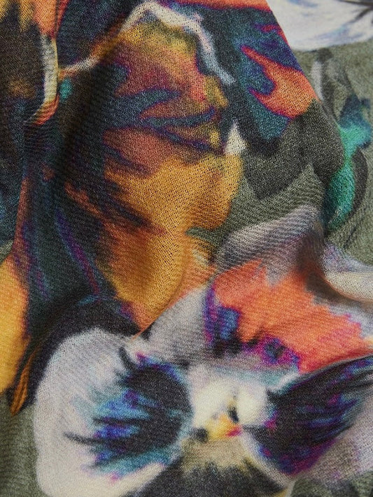 Wool scarf Emery khaki mix