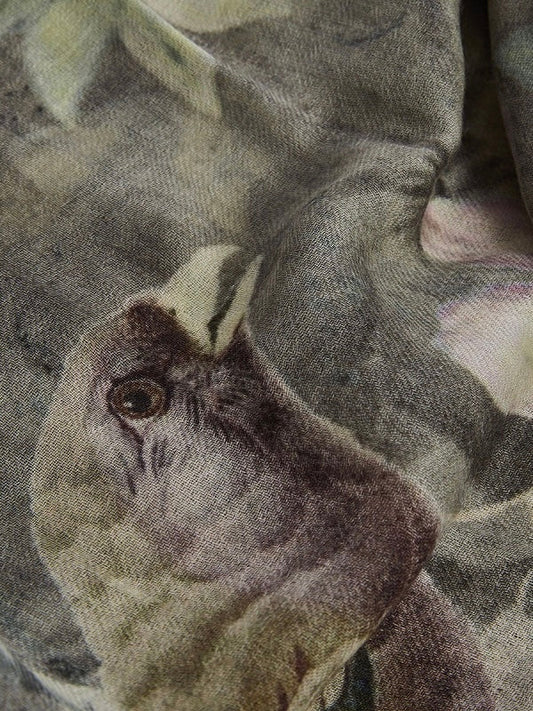 Wool scarf Eden khaki mix