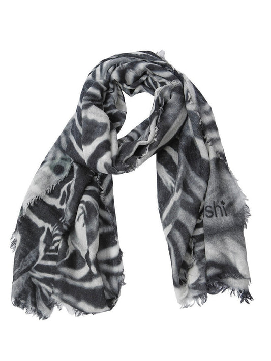 Wool scarf Zoe black/white