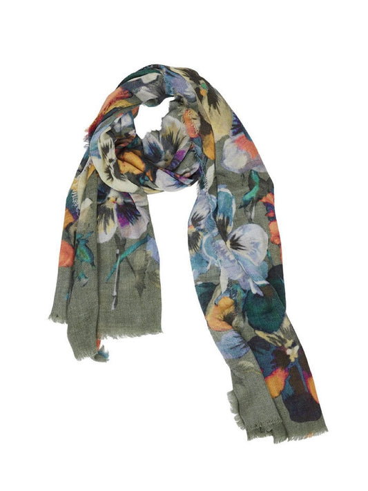 Wool scarf Emery khaki mix