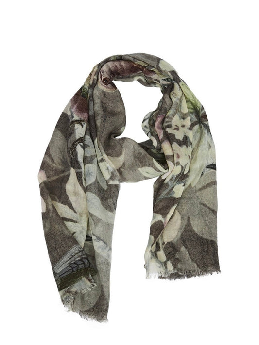 Wool scarf Eden khaki mix