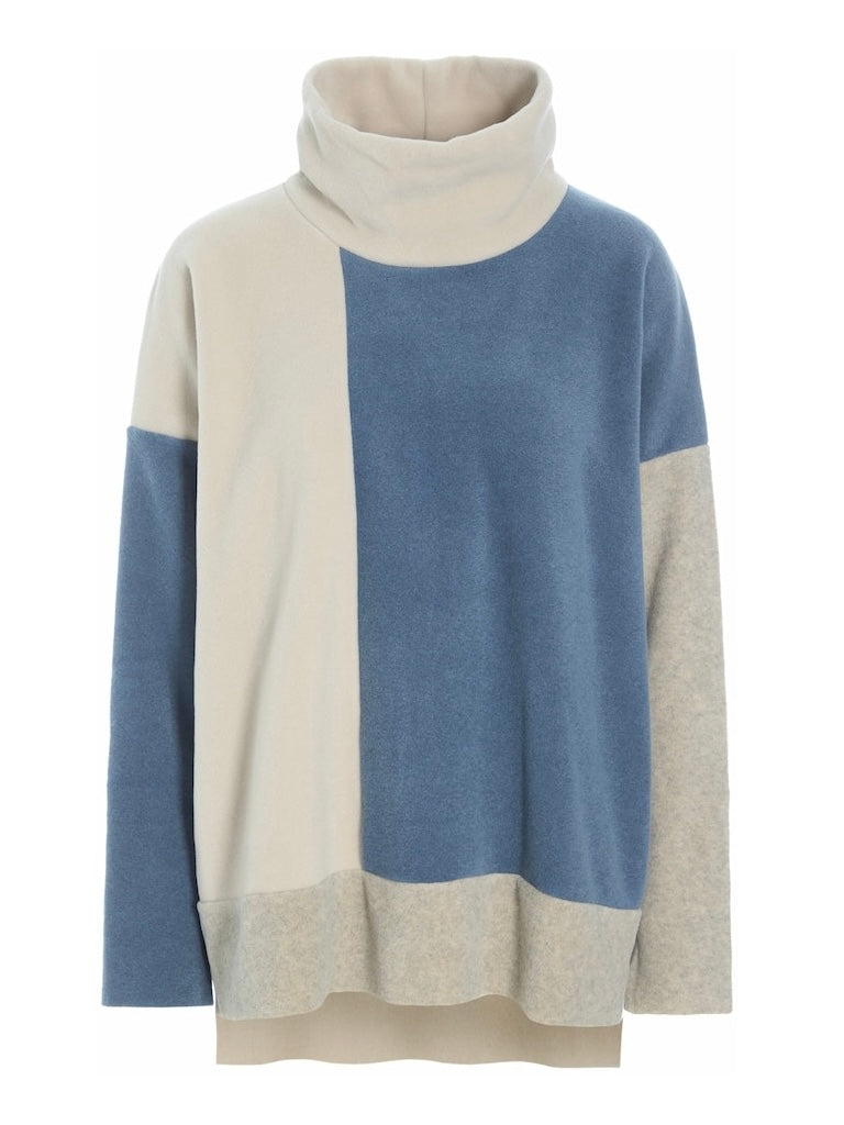 Fleece Pullover 1380 NO WASTE dusty blue/kit/sand