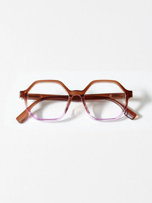 OjeOje C reading glasses, brown/purple, in 4 strengths