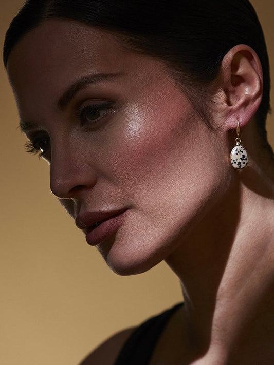 Ohrhänger Carina beige/schwarz